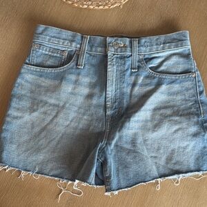 Madewell Light Blue High-Rise Denim Cutoff Shorts